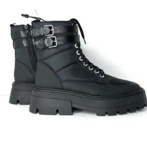 ZARA QUILTED NYLON ANKLE BOOTS SIZE 7 (EUR 38)